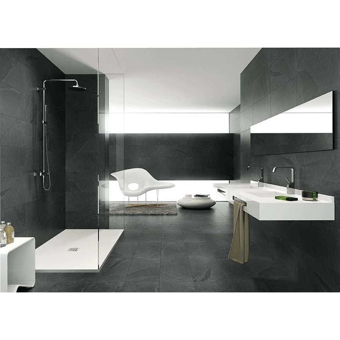 Janeiro Black Brazilian Slate Effect Porcelain Tiles 60cm x 60cm