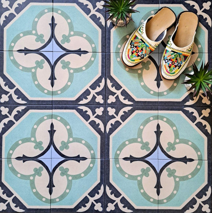 Goodwin Court Tile | Wall and Floor Tiles | Blue and Green Tiles | 20cm x 20cm