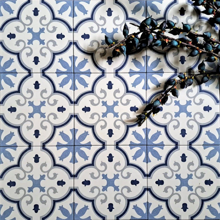 Riviera Montecarlo Blue Porcelain Wall & Floor Tile 25cm x 25cm