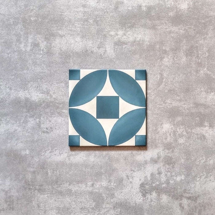 Kasbah Tulip Porcelain Wall and Floor Blue Tile 20cm x 20cm