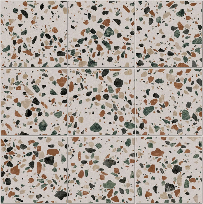 FULL TILE SAMPLE Turin  Terrazzo Blanco DROPS Tiles | 20cm x 20cm