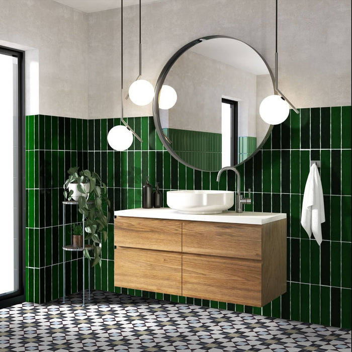 Vincia Dublin Victorian Green Brick Wall Tiles 5cm x 25cm