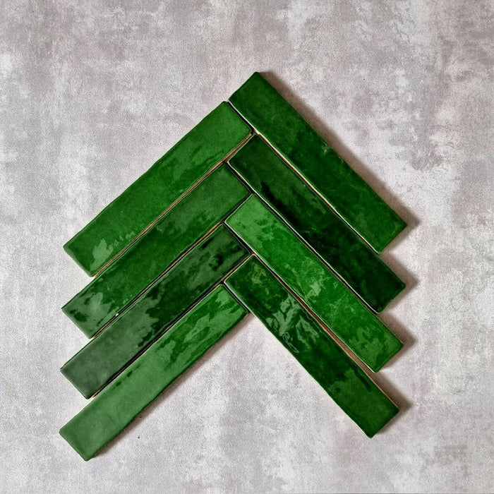 Vincia Dublin Victorian Green Brick Wall Tiles 5cm x 25cm