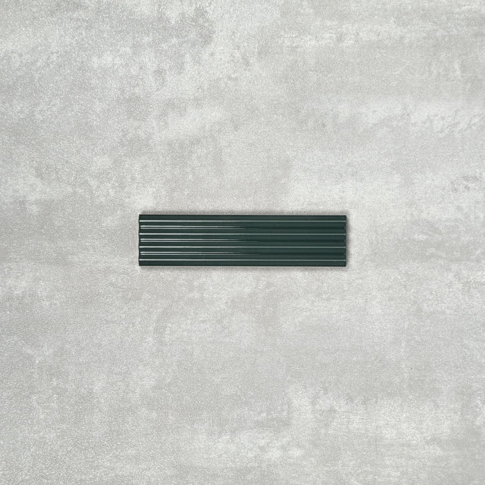 FULL TILE SAMPLE Gallery DECOR GLOSS Laurel Green Wall Tiles 5 x 20cm