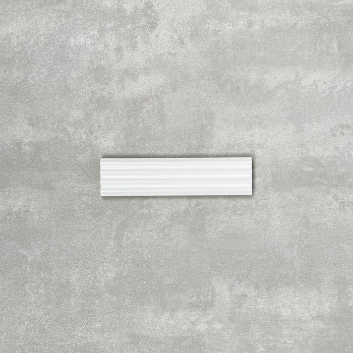 FULL TILE SAMPLE Gallery DECOR GLOSS White Wall Tiles 5 x 20cm