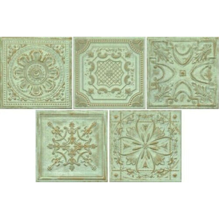 Regency Tin Green Embossed Wall Panel Tiles