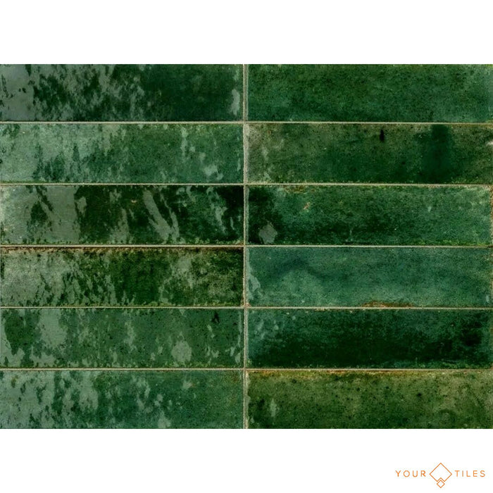 Levent Tiles Green Tiles Wall & Floor Tiles 6cm x 24cm Porcelain