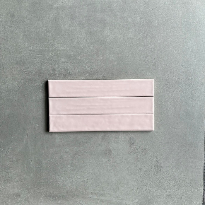 Nobu Pastelle Base Pink Gloss Wall Tiles 5cm x 30cm