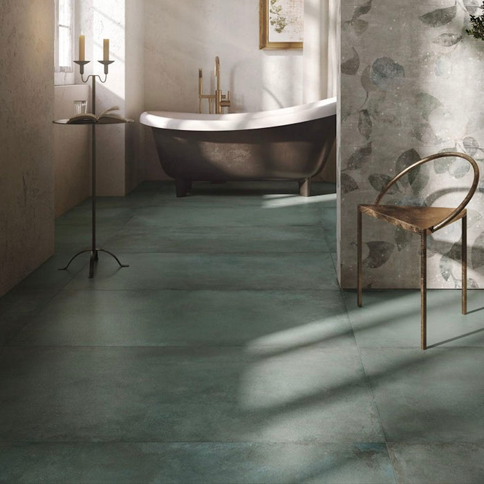 CUT TILE SAMPLE Iron Emerald Green Oxide 60cm x 120cm (Cut piece 15cm x 30cm)