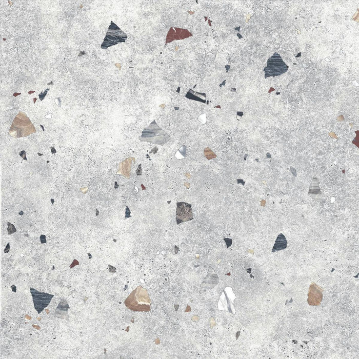 Jerez Silver Terrazzo Square Wall & Floor Tiles 66cm x 66cm