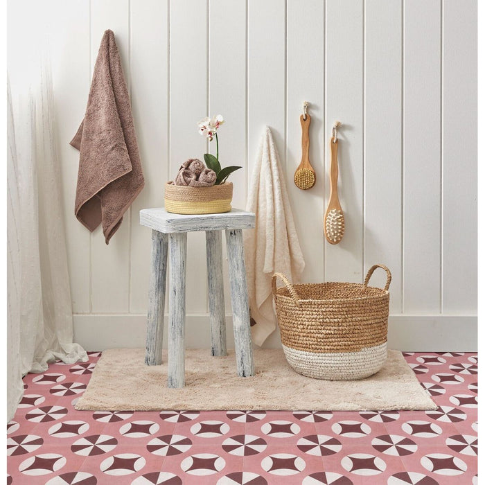 Kasbah Circles Porcelain Wall and Floor Pink Tile 20cm x 20cm