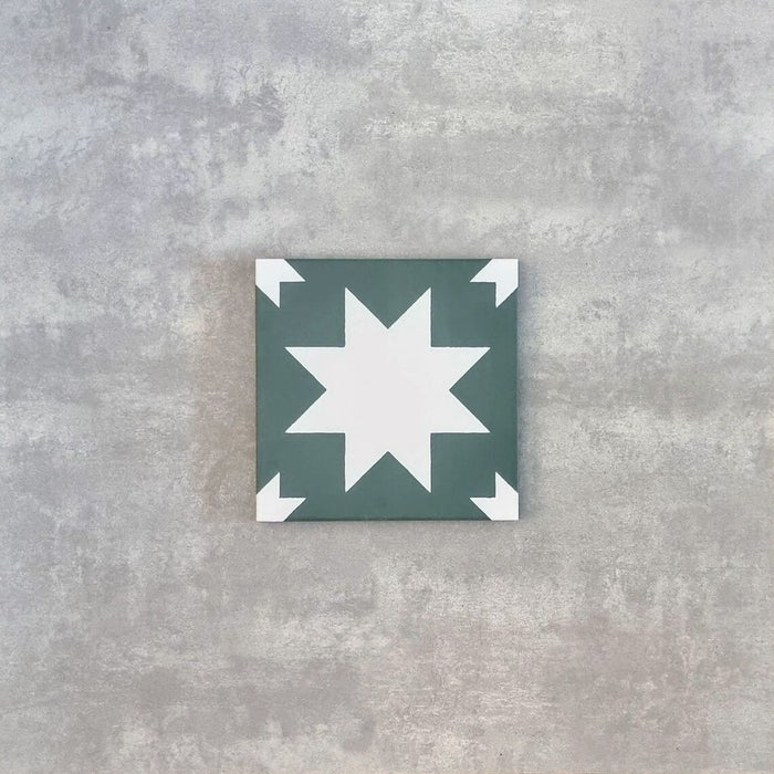 FULL TILE SAMPLE Kenifra Green Star 20cm x 20cm