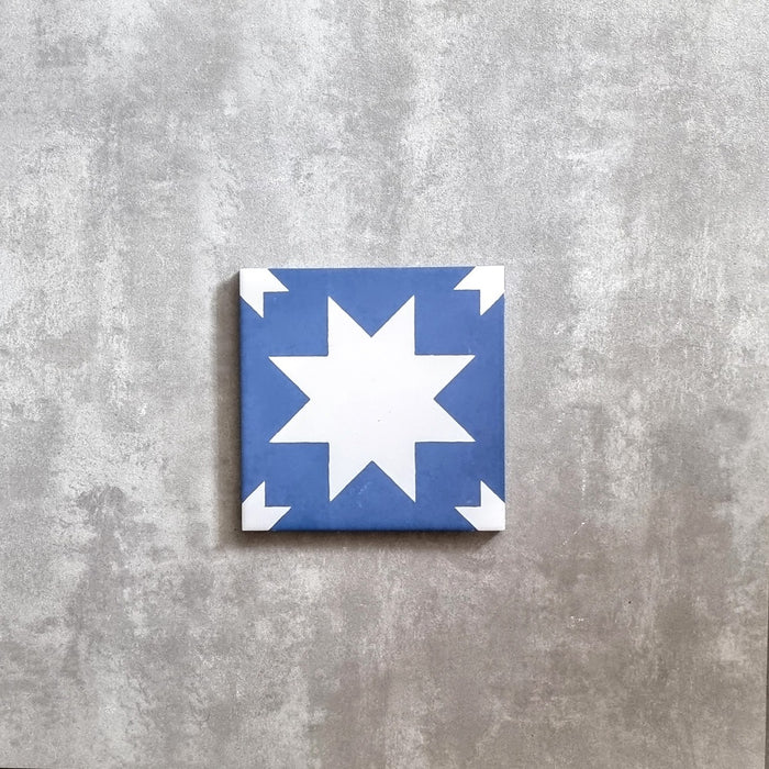 FULL TILE SAMPLE Kenifra Blue Star 20cm x 20cm