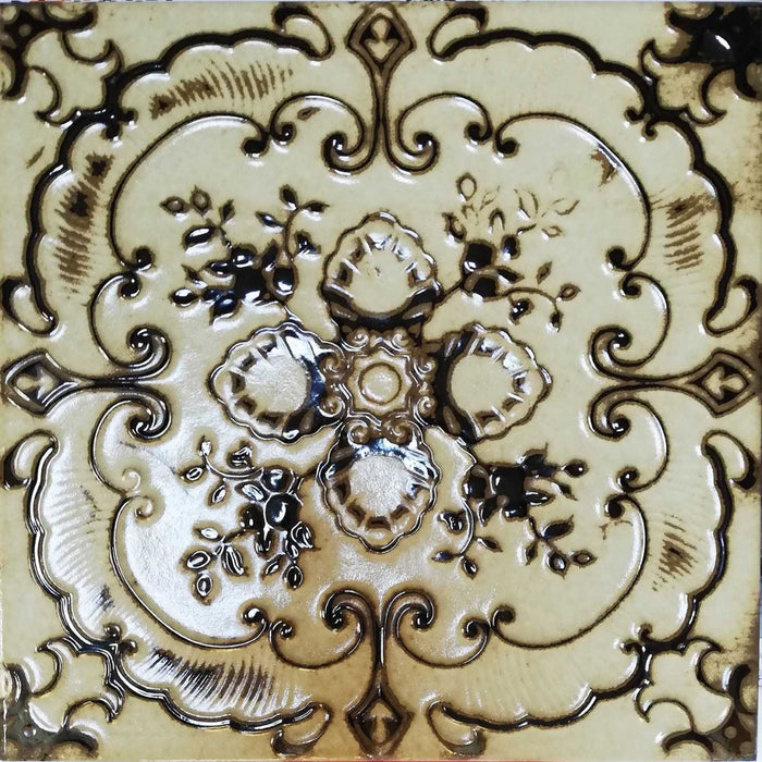 Kintsukuroi Toffee Golden Embossed Tile 30.5cm x 30.5cm