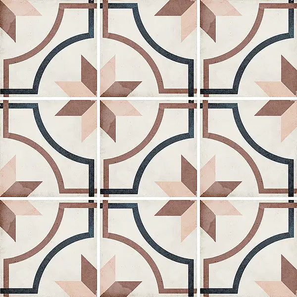 FULL TILE SAMPLE Viscount Rose Victorian | Wall and Floor Tiles | 20cm x 20cm