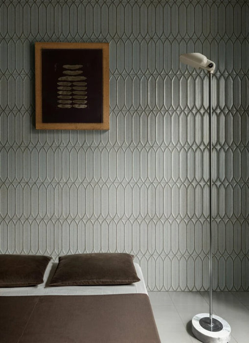 Baroque Decor Lichen Green Porcelain Wall Tiles 9.1cm x 37.5cm