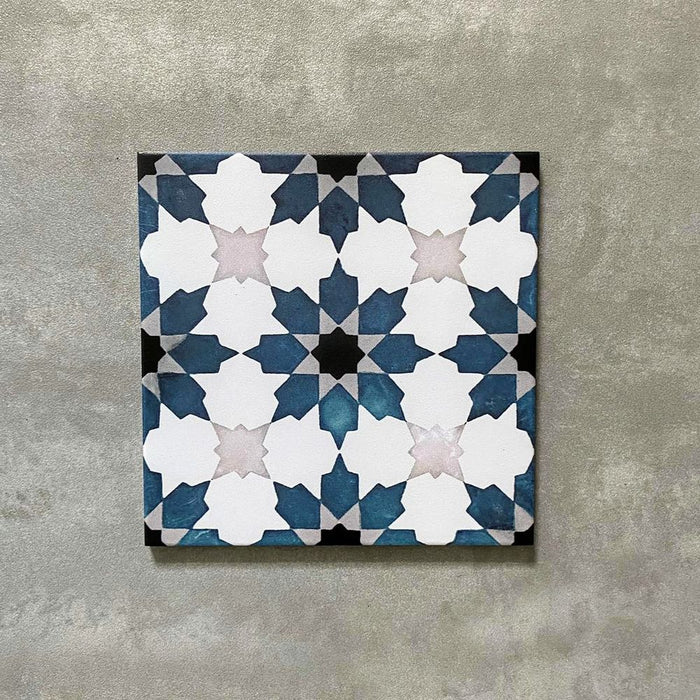 Madeira River Tile Blue Moroccan Tiles Wall & Floor Tiles 20cm x 20cm