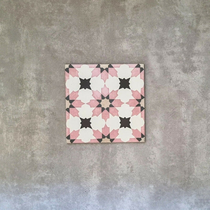 Madeira Rose Tile Pink Moroccan Tiles Wall & Floor Tiles 20cm x 20cm