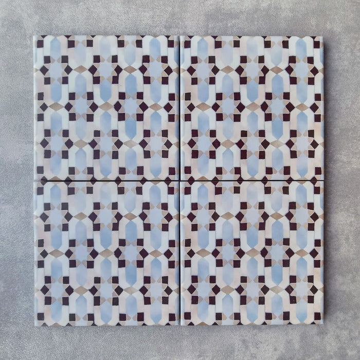 Marrakech D Mini Moroccan Porcelain Wall Floor Tile 15cm x 15cm