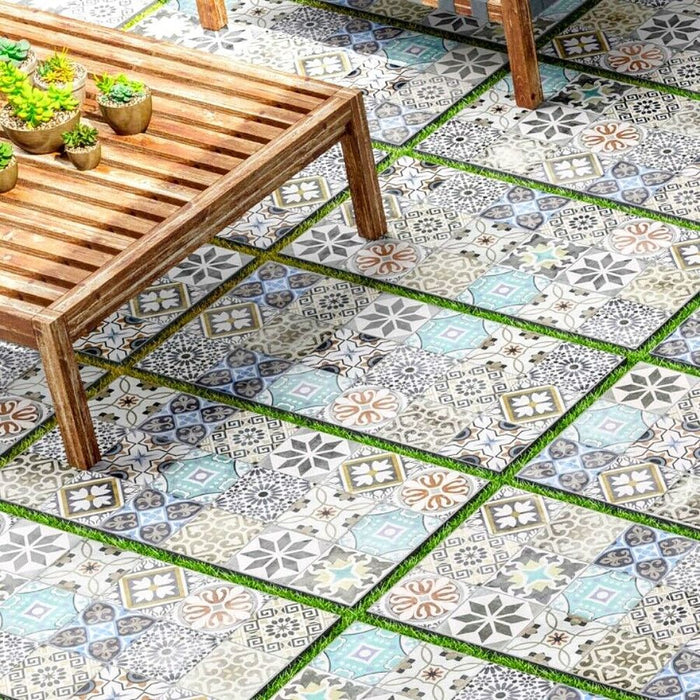 Mediterraneo Patchwork 2cm Patterned Outdoor Slabs 50 x 100cm