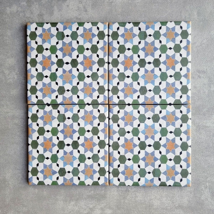 Meknes Boreal Mini Moroccan Porcelain Wall Floor Tile 15cm x 15cm