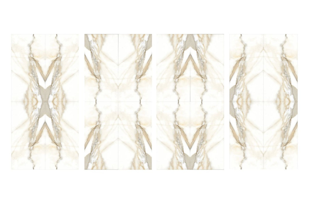 CUT TILE SAMPLE Calacatta Oro Marble Book Matched A and B 60cm x 120cm (cut piece 15cm x 30cm approx)