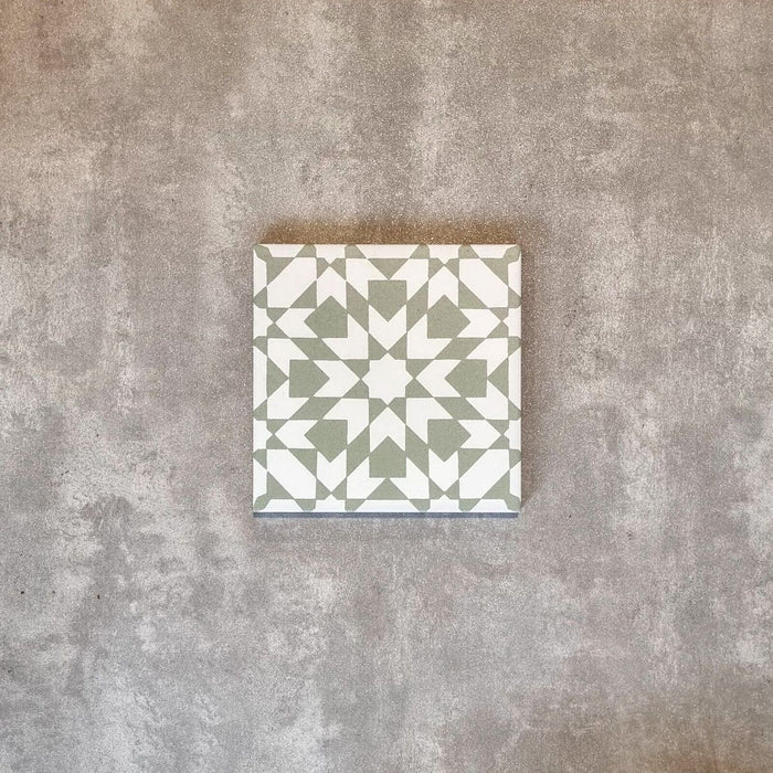 Ottoman Sage Green Moroccan Wall & Floor Anti Slip Tiles 20cm x 20cm