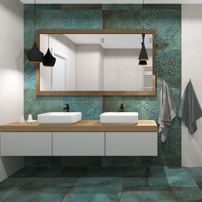 Verde Patterns Copper Oxide Metallic Wall & Floor Tile 60cm x 60cm