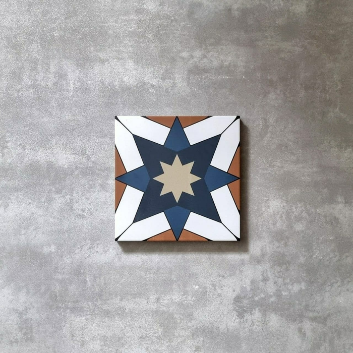 FULL TILE SAMPLE Kasbah Tangiers Navy 20cm x 20cm