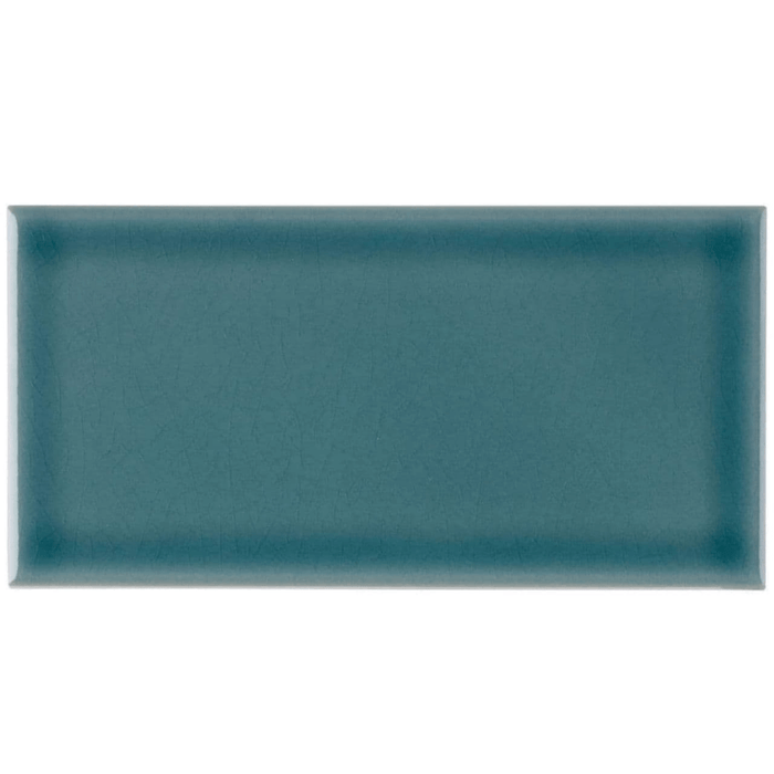 Pimlico Crackle Tile Glaze River Blue Metro Tile 7.5 x 15cm