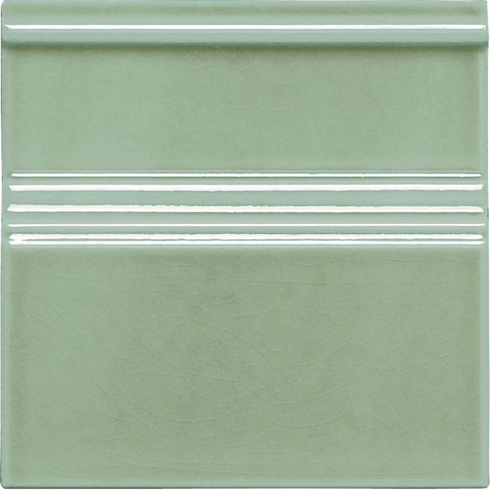 Pimlico Tiles Skirting Lime Green Crackle Glaze Metro Border Tile 15 x 15cm