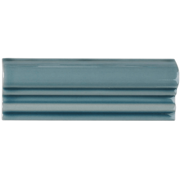 Pimlico Tile Dado River Blue Crackle Glaze Border Tile 5cm x 15cm