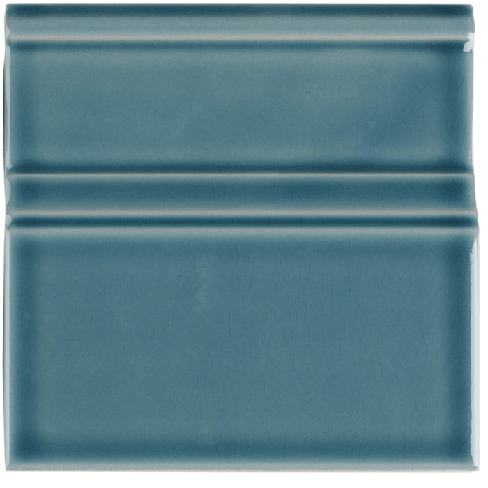 Pimlico Skirting Tile River Blue Crackle Glaze Metro Border Tile 15 x 15cm