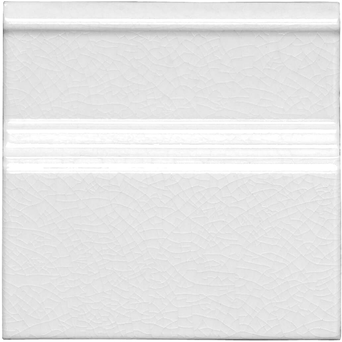 Pimlico Skirting White Crackle Glaze Metro  Border Tile 15 x 15cm