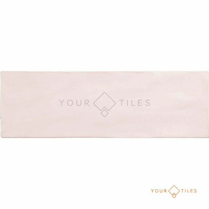 FULL TILE SAMPLE Zellige Brick Pink Mist Moroccan Handmade Style 6.5cm x 20cm