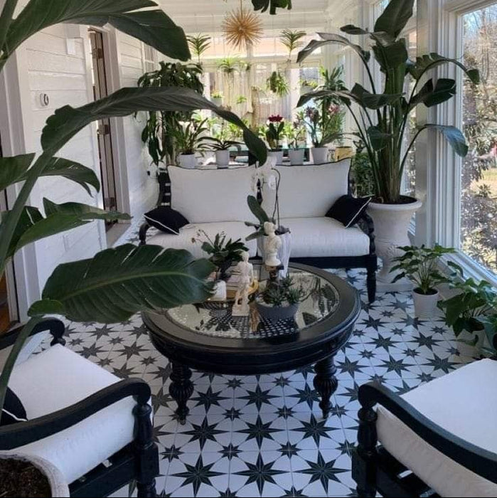 Polaris Tile Black Star 25cm x 25cm Wall & Floor Tiles