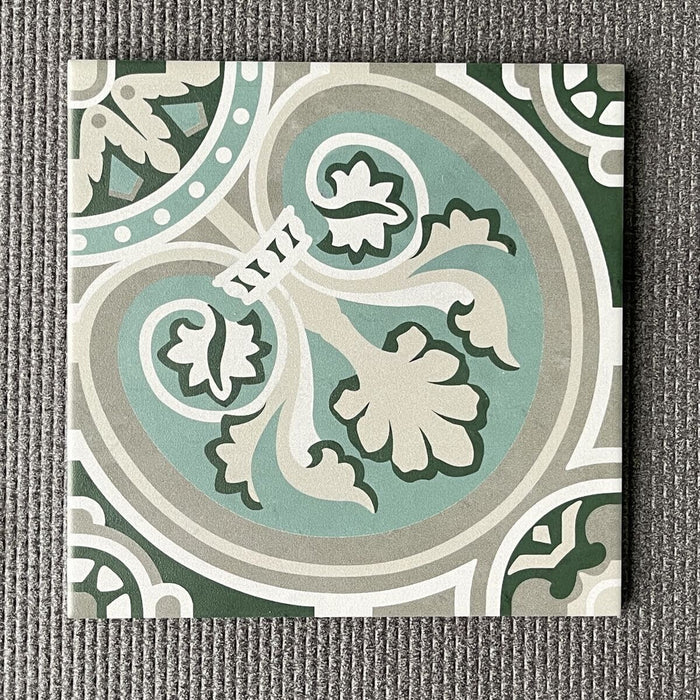 FULL TILE SAMPLE Regent Street Victorian Green 20cm x 20cm