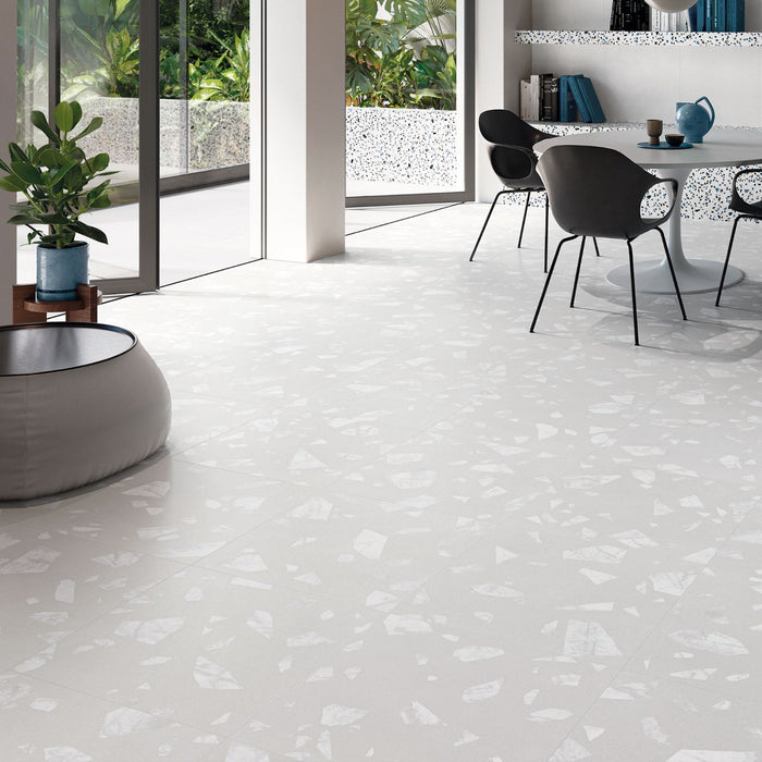 CUT TILE SAMPLE Melody ROCK Terrazzo White