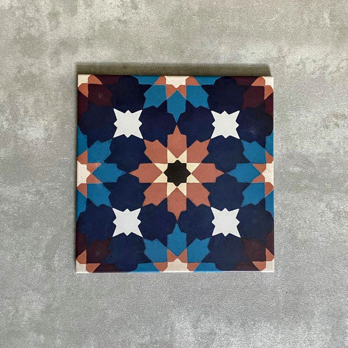 Madeira Disco Tile | Multicoloured | Moroccan Tiles | Wall & Floor | 20cm x 20cm FULL TILE SAMPLE