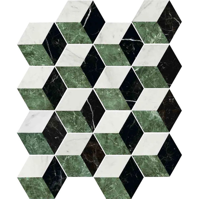 Roma Marble Green Blend Decor Hexagon 15cm x 17.3cm