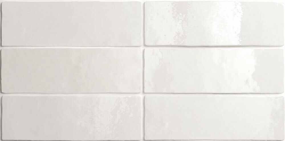 Zellige Brick Tile White Moroccan Handmade Tile Style 6.5cm x 20cm