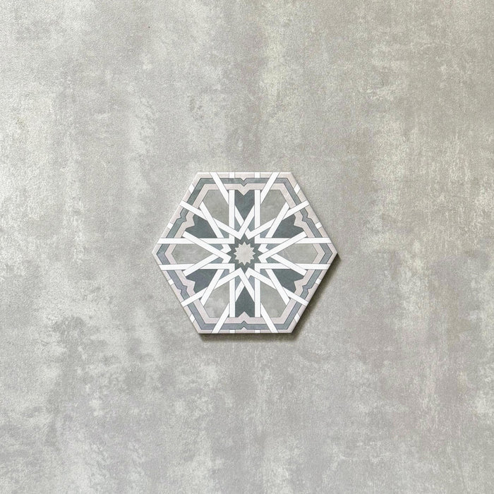 Hormuz Moroccan Sage Green / Grey Pattern Hexagon