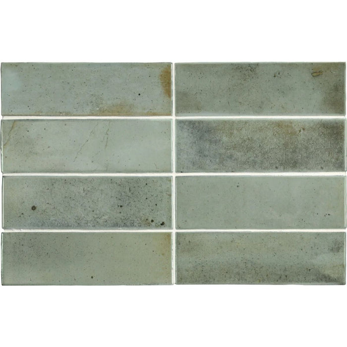 FULL TILE SAMPLE Saigon Brick Celadon Green Moroccan Wall Tiles 5.1 x 16.1cm
