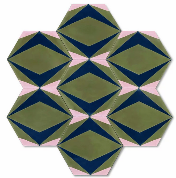 Babylon Sarah Verde Rose Hexagon 18.7cm x 21.6cm