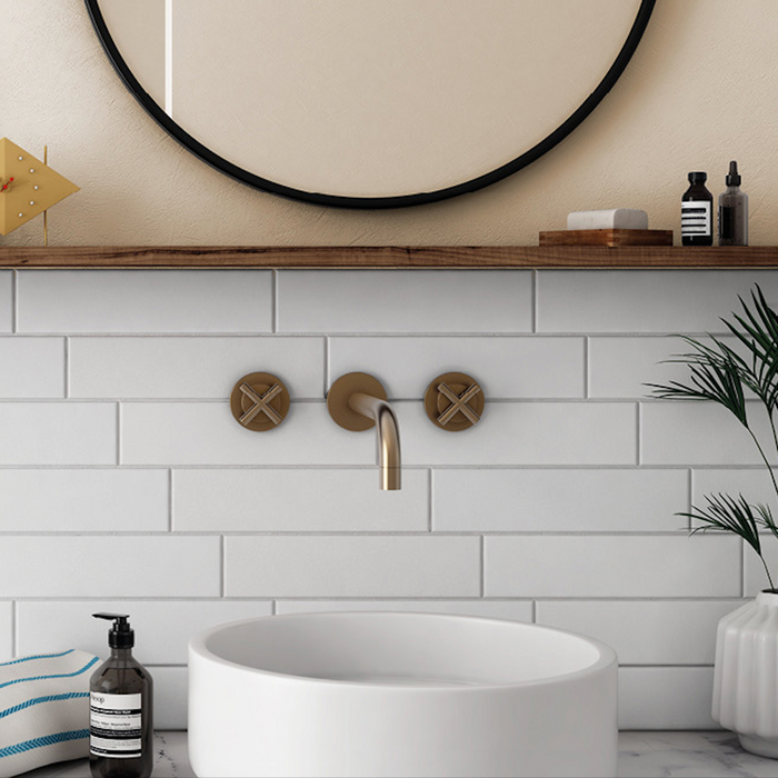 Brooklyn Brick Tiles White Flat Matt Metro Tiles  7.5cm x 30cm Wall Tiles