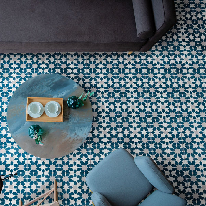 Souk Blue C Pattern Moroccan Wall & Floor Tiles 20 x 20cm