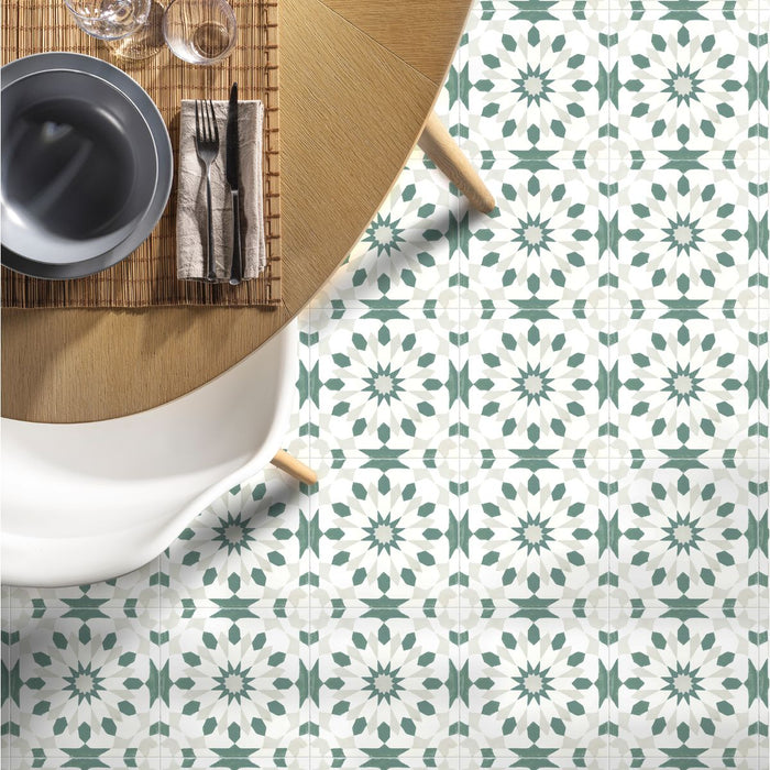 Souk Green A Pattern Moroccan Wall & Floor Tiles 20 x 20cm