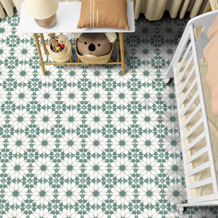 Souk Green D Pattern Moroccan Wall & Floor Tiles 20 x 20cm