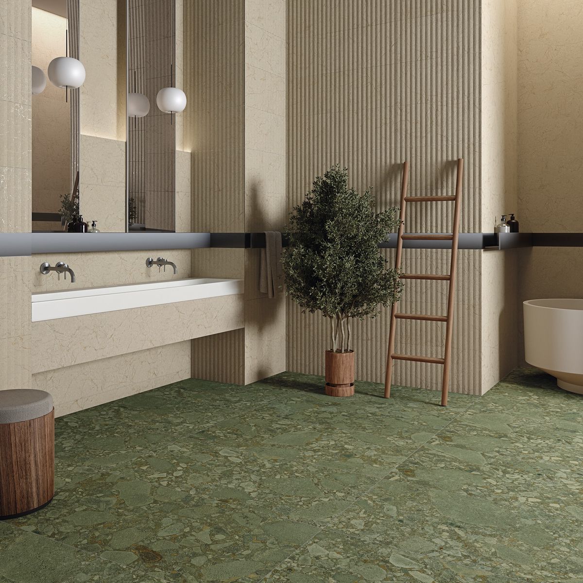 Terrazerri Terrazzo Green 60cm x 60cm — Your Tiles, image size:1200x1200