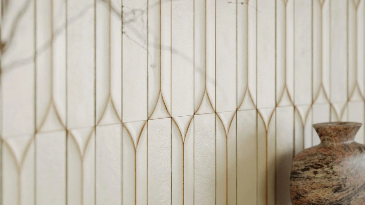 Baroque Decor Vanilla Porcelain Wall Tiles 9.1cm x 37.5cm